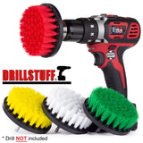 Drill Brush Attachment Power Scrubber Brush Set - 4in 4 Piece Soft, Medium and Stiff Power Scrubbing Brushes Drill Attachment - Spin Brushes