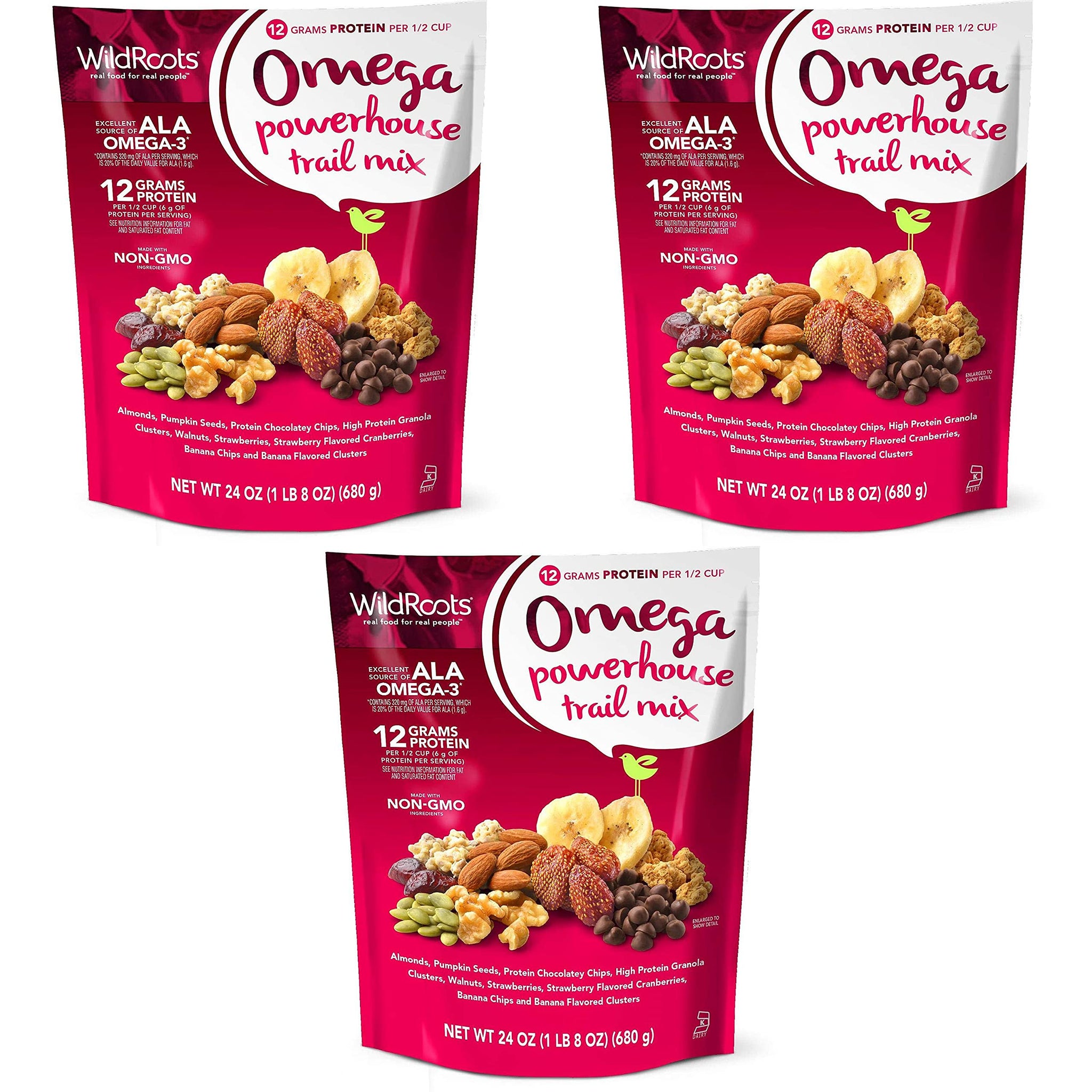 Wildroots Omega Powerhouse trail Mix 24oz Pack of 3