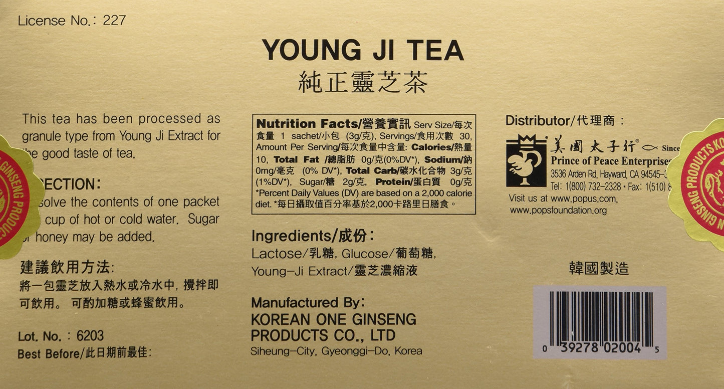 Young Ji Mushroom Tea- 3g x30bags Ganoderma Lucidum Ling Zhi Tea Korea