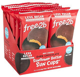 Free2b Foods Dark Chocolate Sun Cups Gluten-Free, Dairy-Free, Nut-Free and Soy-Free - 2-Cups (Pack of 12)