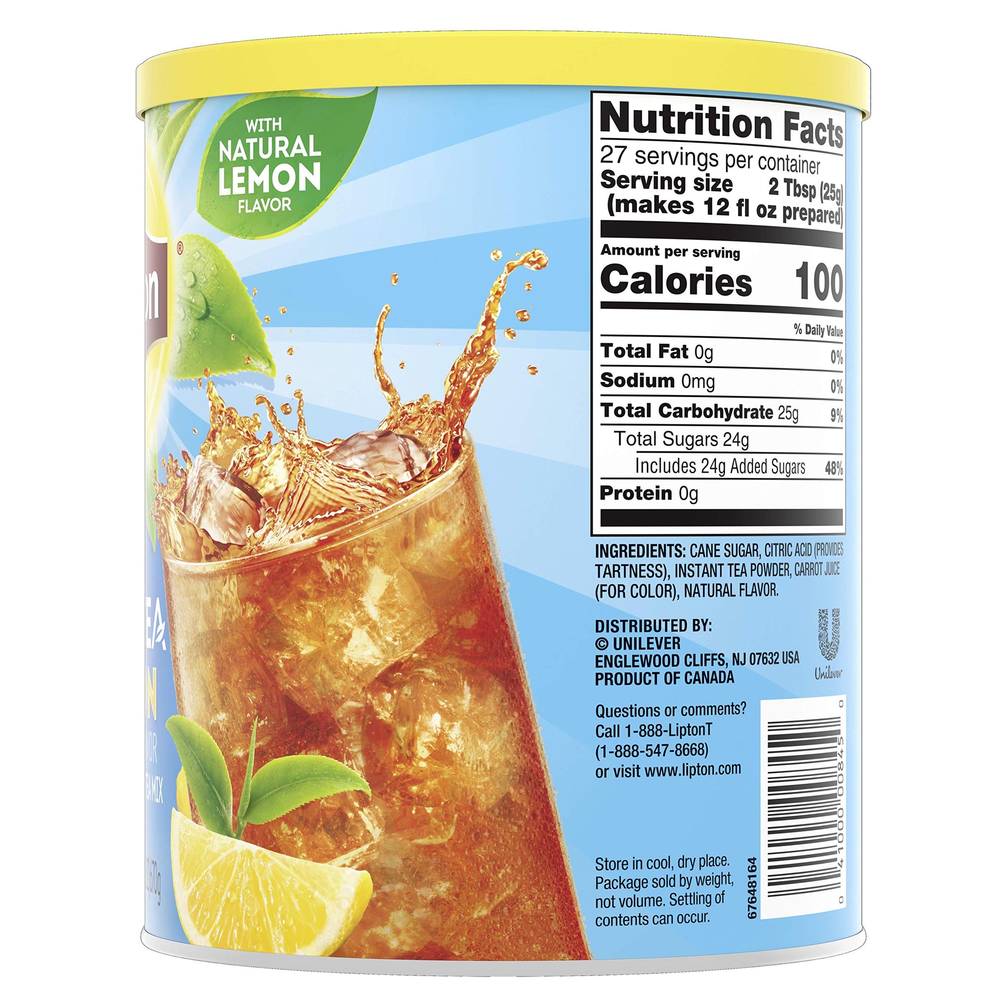 Lipton Black Iced Tea Mix, Lemon,23.6 oz.