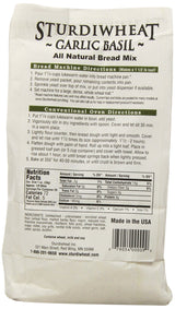 Sturdiwheat All Natural Bread Mix, Garlic Basil, 1lb Package (Pack of 4)