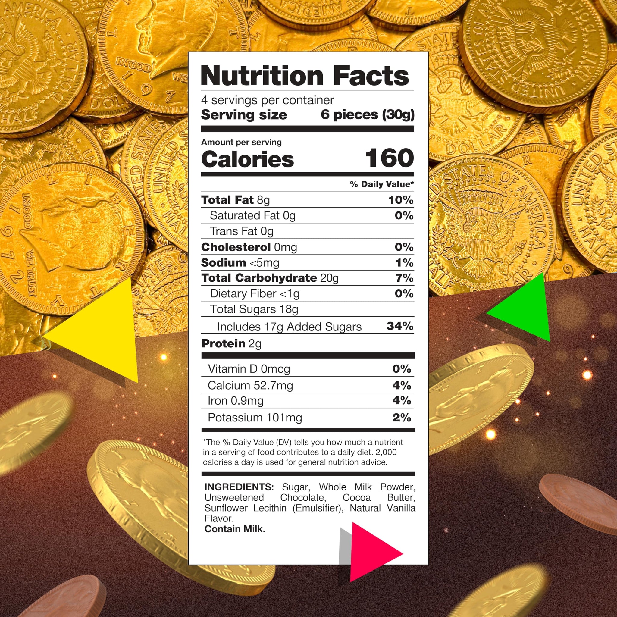 Gold Chocolate Coins | 25 Count | Individually Wrapped Chocolate Coins | Gold Candy for Holiday Treats, Buffets, Pirate Treasure, Goodie Bags