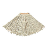 Rubbermaid Commercial Products Dura Pro Large 24 OZ Cotton Wet Mop, 1" Headband, White, for Industrial/Professional General Purpose Floor Cleaning or