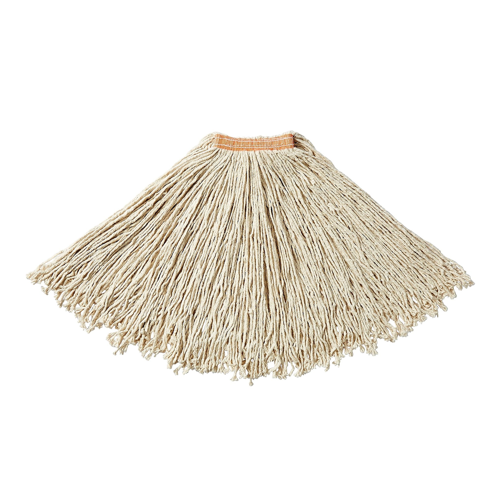 Rubbermaid Commercial Products Dura Pro Large 24 OZ Cotton Wet Mop, 1" Headband, White, for Industrial/Professional General Purpose Floor Cleaning or
