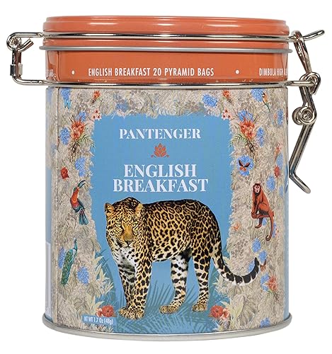 Pantenger English Breakfast Tea. 20 Biodegradable Pyramid Bags. Black Tea Loose Leaf.