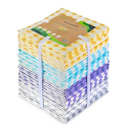 GREENTINK Eco-Friendly Reusable Dish Cloth Set - 24-Pk Multipurpose Kitchen Cleaning Cloth Made from Recycled Materials - Absorbent, Dish Towels