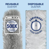 Bona High Performance Dusting System - 1 Extendable Handle, 3 Disposable Dusters, 1 Reusable Duster, & 1 Storage Bag - Extendable Dusting Kit