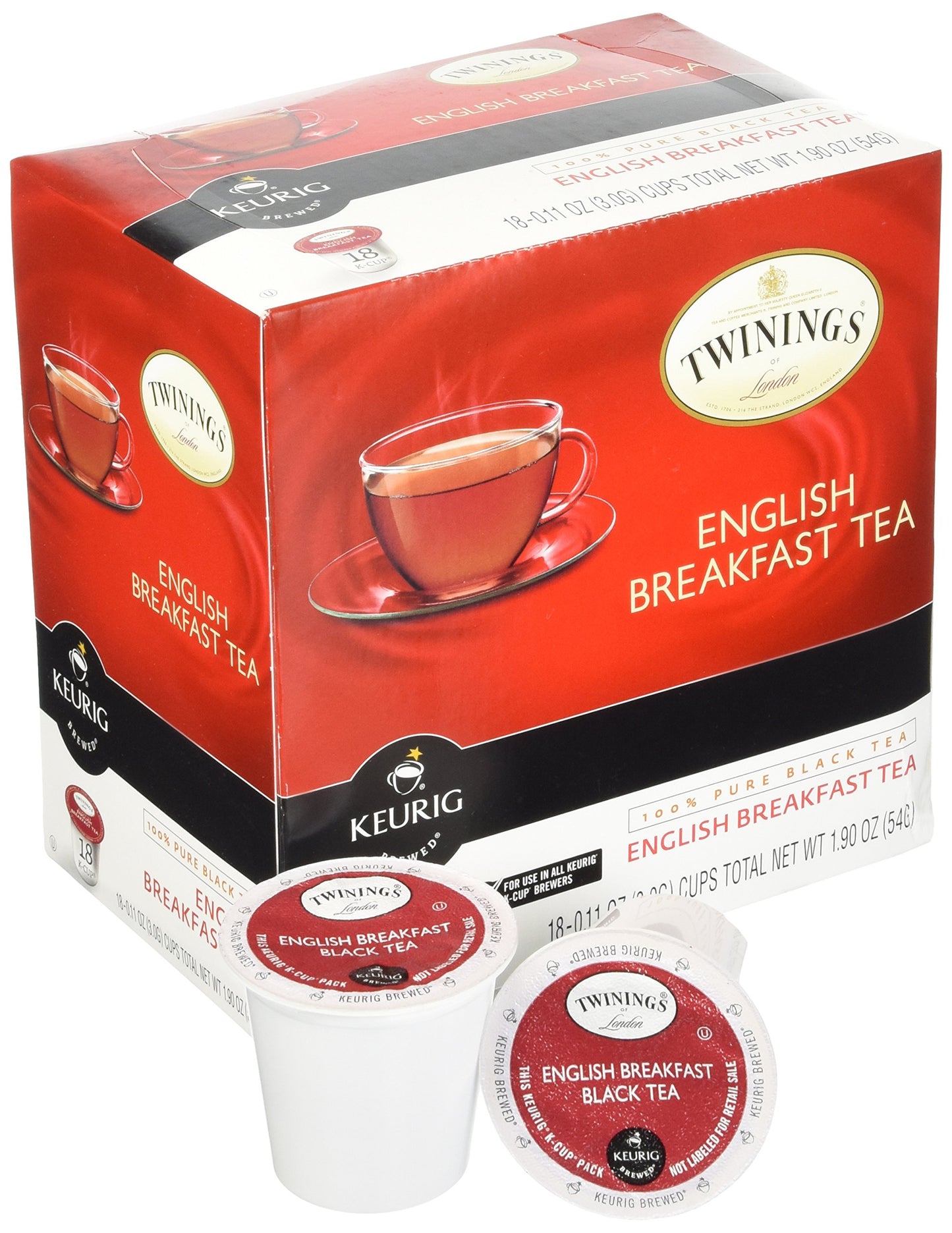 Twinings English Breakfast Tea Keurig K-Cups, 18 Count