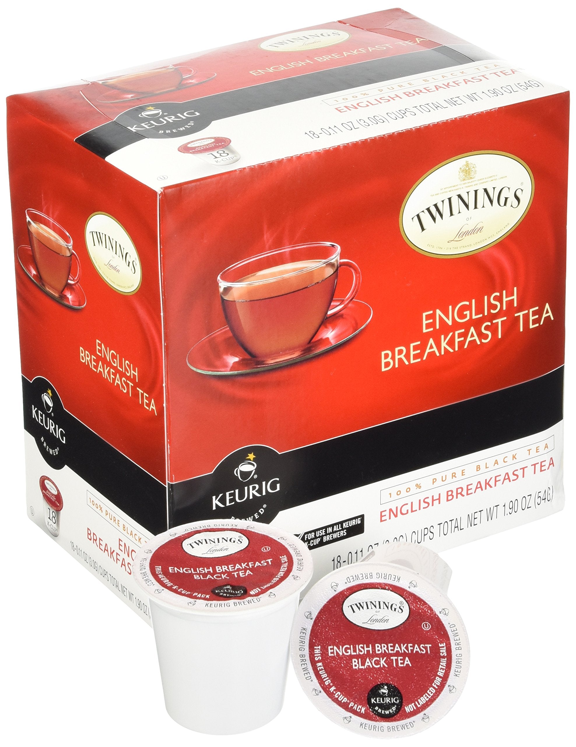 Twinings English Breakfast Tea Keurig K-Cups, 18 Count