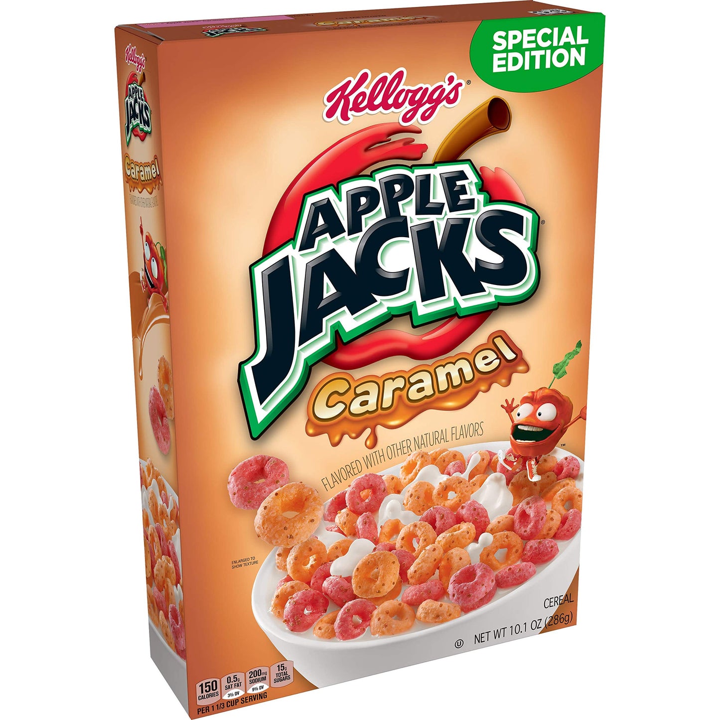 Kellogg’s Apple Jacks, Breakfast Cereal, Caramel, 10.1oz Box