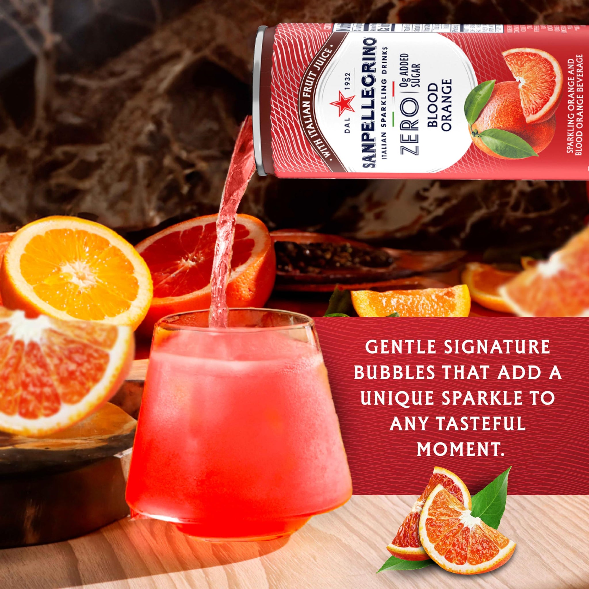Sanpellegrino Zero Grams Added Sugar Pomegranate & Orange Italian Sparkling Drink, 24 Pack Of 11.15 Fl Oz Cans, Sanpellegrino Italian Sparkling