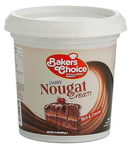 Premium Dairy Nougat Spread, 14 oz. - Nougat Cream Pastry Filling and Topping - For Ice Cream, Pie Filling, Donuts, Desserts, Cakes, Sundaes