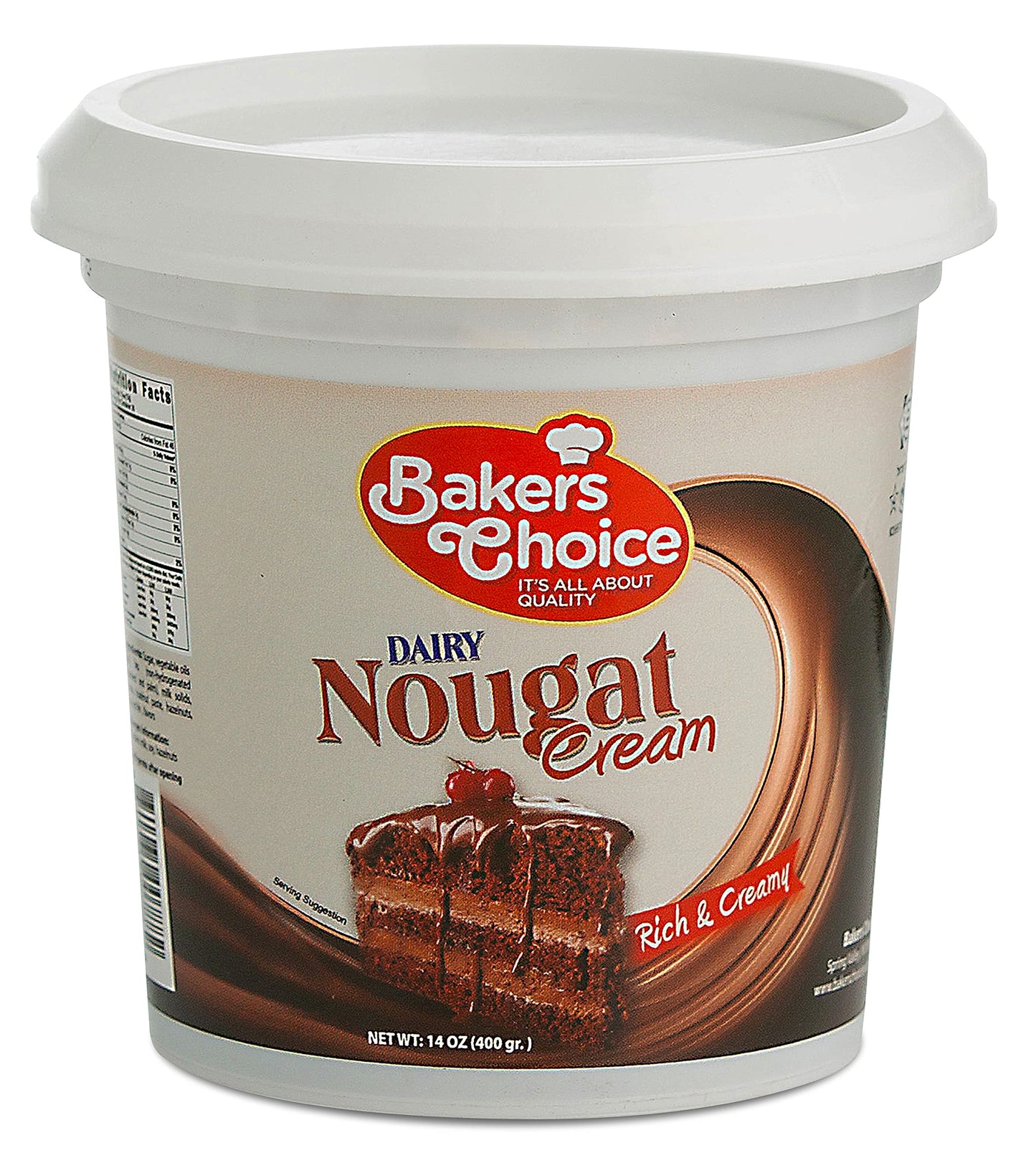 Premium Dairy Nougat Spread, 14 oz. - Nougat Cream Pastry Filling and Topping - For Ice Cream, Pie Filling, Donuts, Desserts, Cakes, Sundaes
