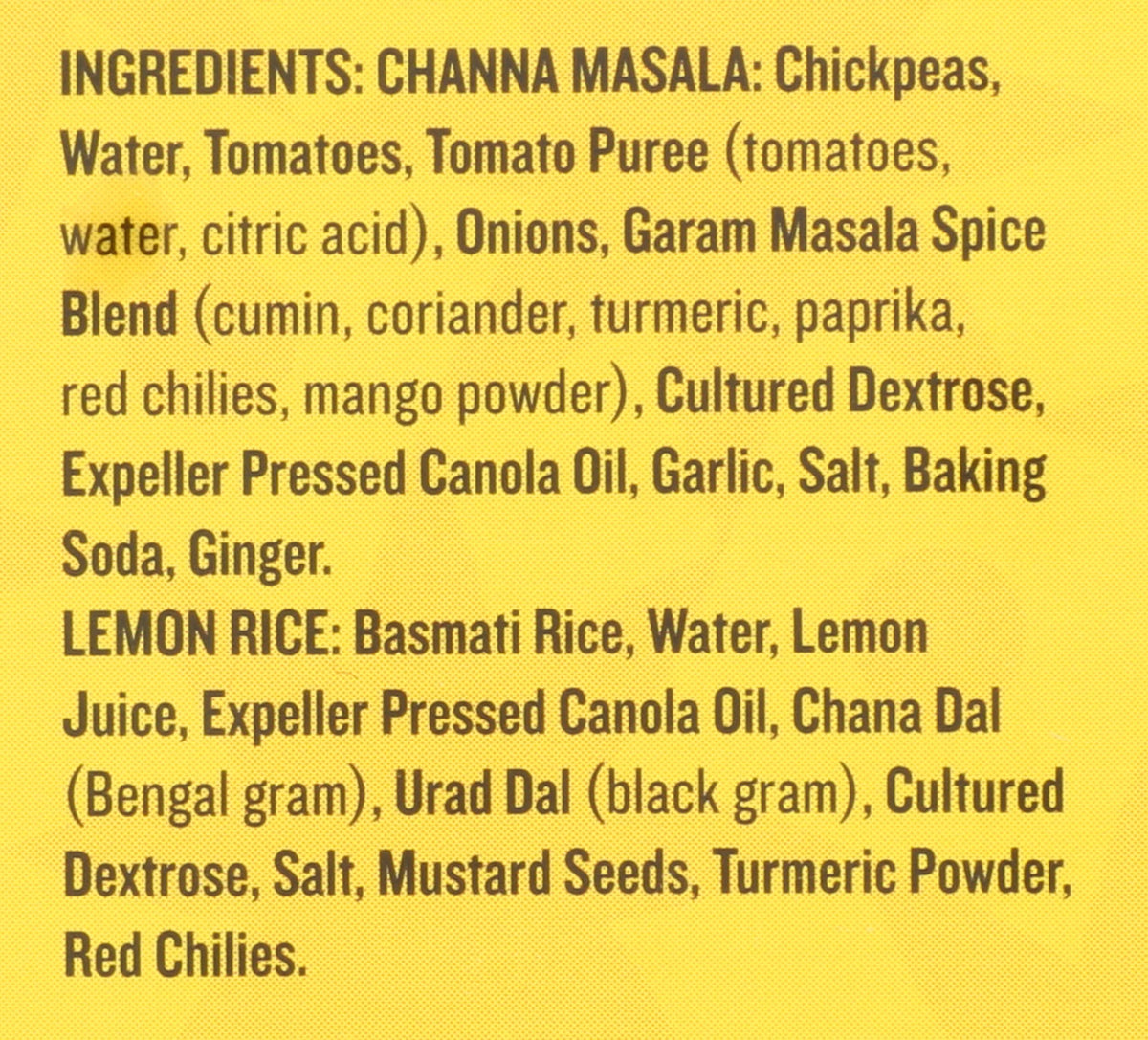 Café Spice Channa Masala with Lemon Rice, Indian Meal, Plant Based, 16oz