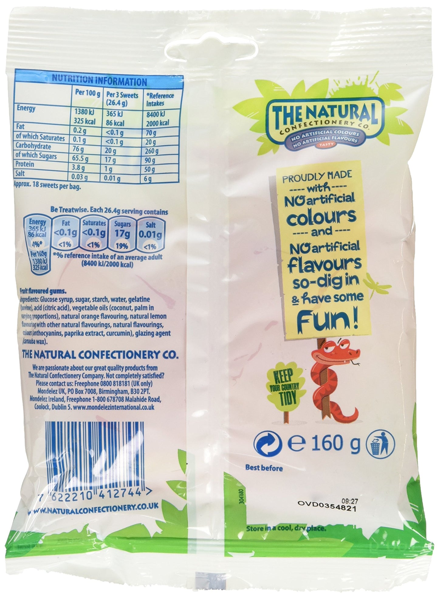 The Natural Confectionery Co Jelly Snakes - 160g