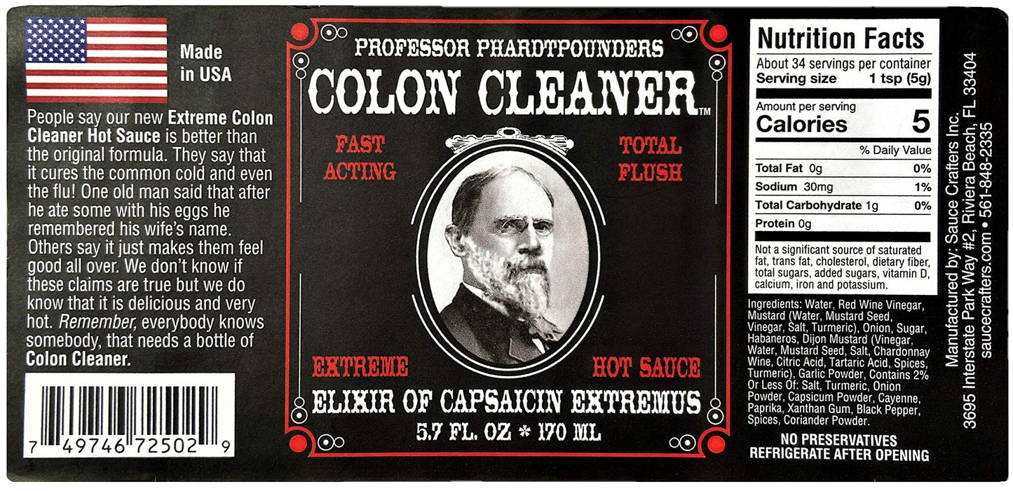 Colon Cleaner Hot Sauce EXTREME | Fast Acting - Total Flush | Mustard Style Hot Sauce