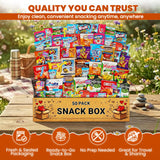 Snack Variety Care Package Gift Box, 50 Count Ready To Gift Assorted Snacks With Cookies Chips Bars Popcorn Crackers For Adults Kids Office Break