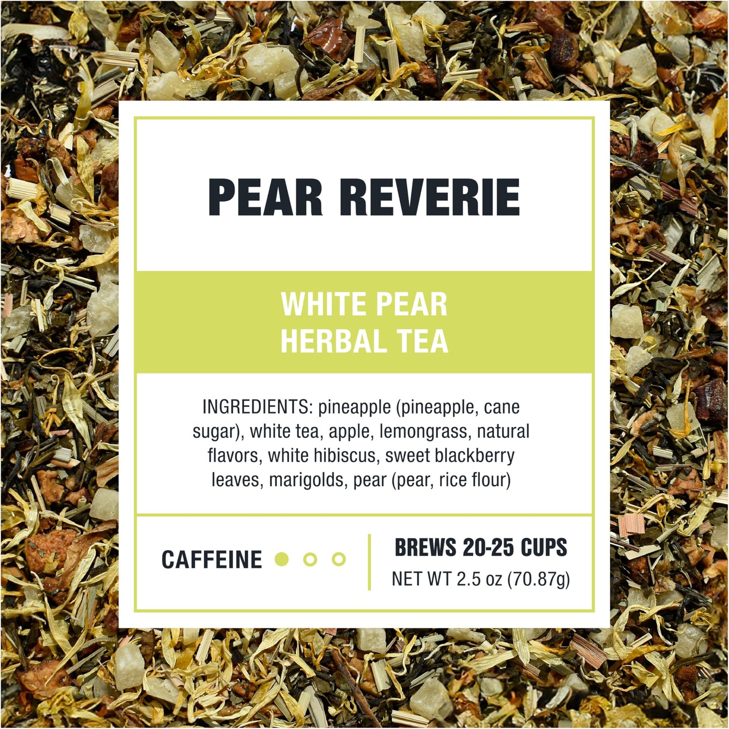 Tiesta Tea - Pear Reverie Tea, Loose Leaf, White Pear Herbal Tea, Premium Low Caffeine Tea Blend, Make Hot or Iced & Up to 25 Cups, 2.5 oz Resealable
