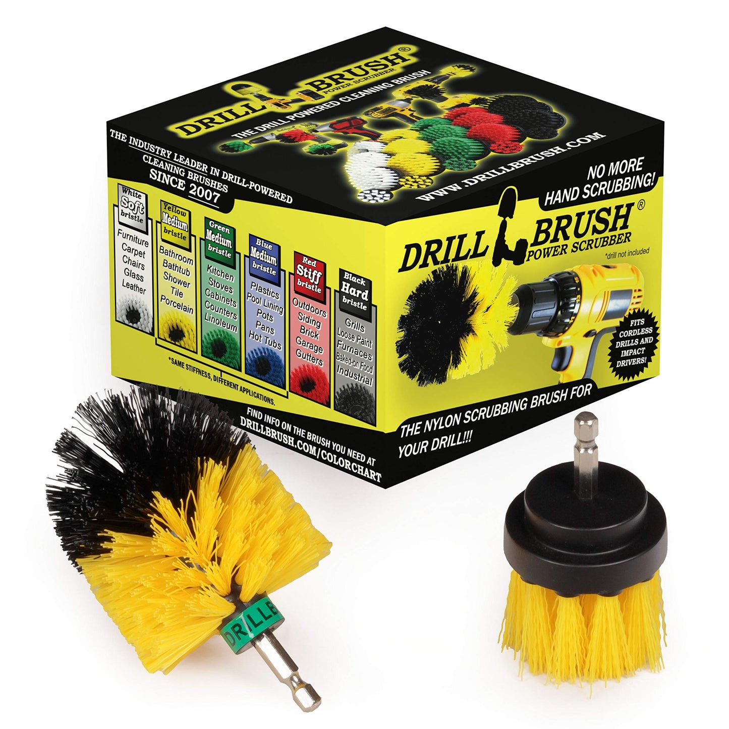 Scrub Brushes for Cleaning - Bathroom Cleaning Brush - Grout and Tile Cleaning Brush - Bathtub Cleaning Brush - Shower Drill Cleaning Brush - Tile