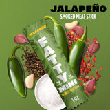 FATTY Mini Meat Sticks, Made with Grass Fed Beef, Pork Raised Without Antibiotics, 7g Protein Per Stick, Jalapeno Minis, 1 oz. Snack Size (Pack of 10)