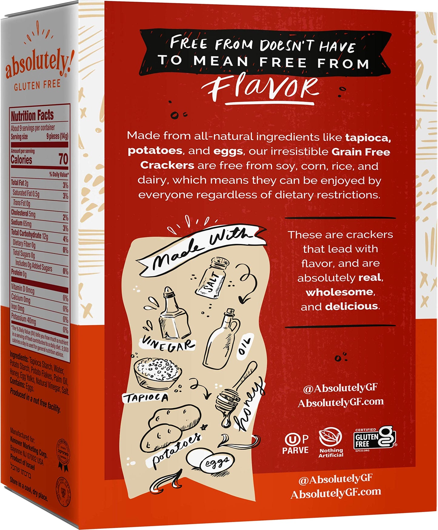 Absolutely Gluten Free Original Crackers, 4.4 Ounce (Pack of 3)