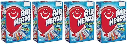 Airheads Bars, Chewy Fruit Candy, Variety Pack, 90 Count (Packaging May Vary) - 4 Pack