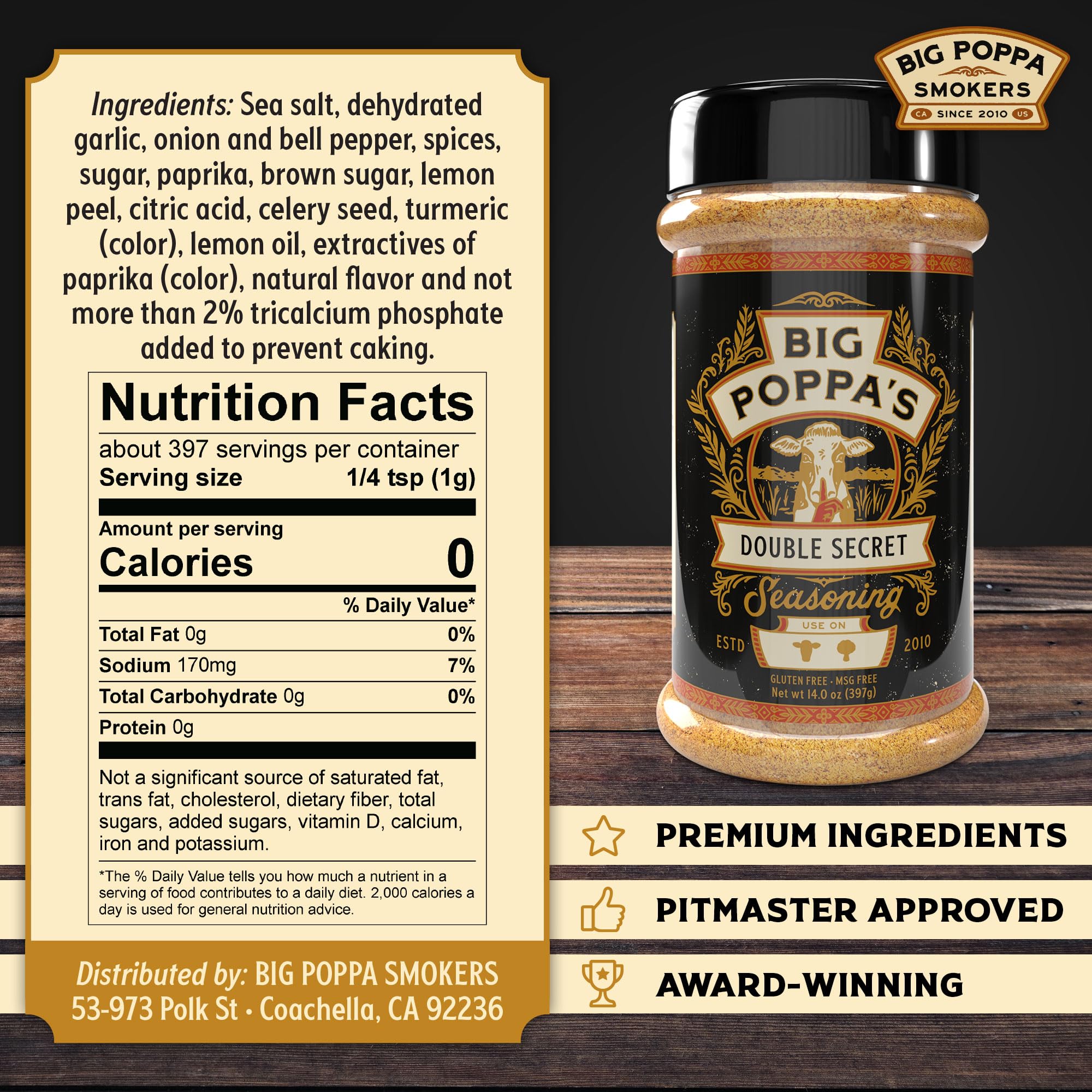 Big Poppa's BBQ Essential Seasoning Bundle - Sweet Money, Double Secret & Desert Gold | All-Purpose Rubs for Grilling & Smoking