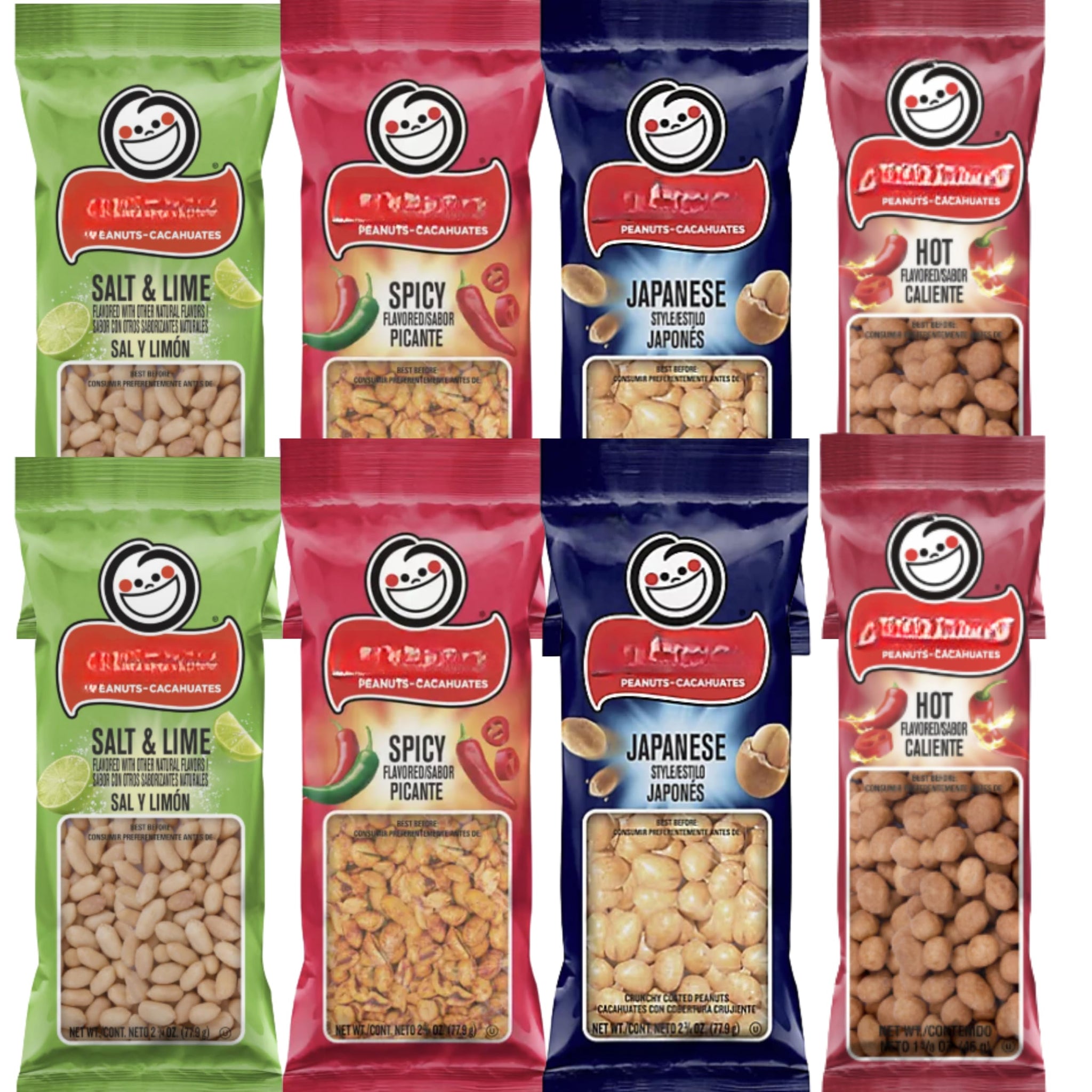 Assorted Peanuts Variety Pack - 10 Single-Serve Snack Bags | Salt & Lime, Spicy, Japanese & Hot Flavors | Crunchy Peanut Snacks for Lunchboxes