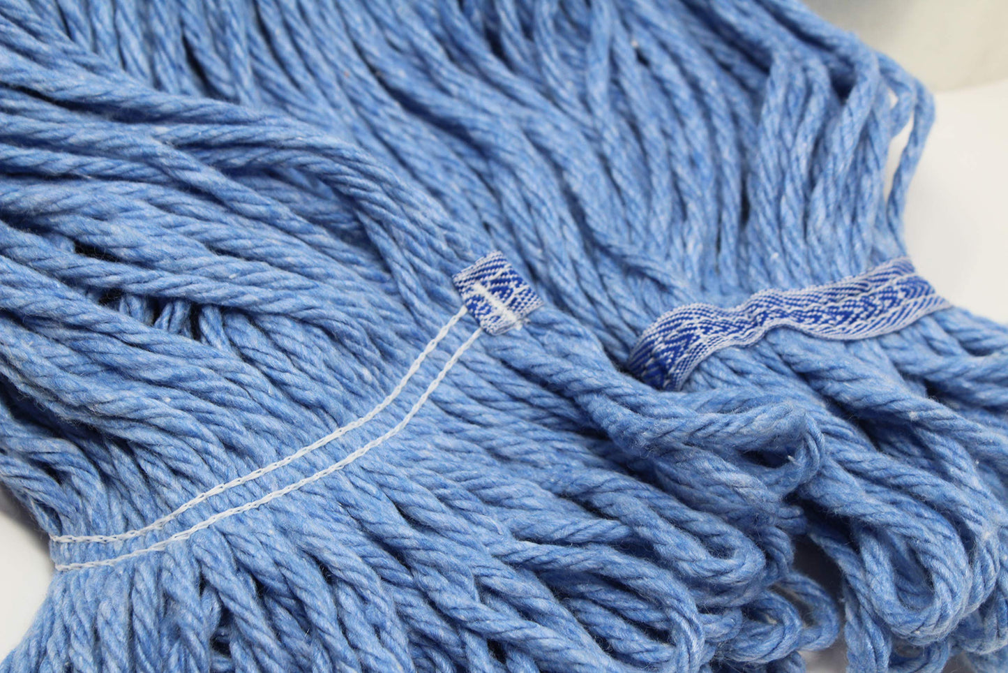 Turkey Creek Essentials Mop Heads Commercial Grade USA Made Looped End Heavy Duty Large Mop Head of Blue 4-Ply Synthetic Yarn Industrial Wet Mop Head