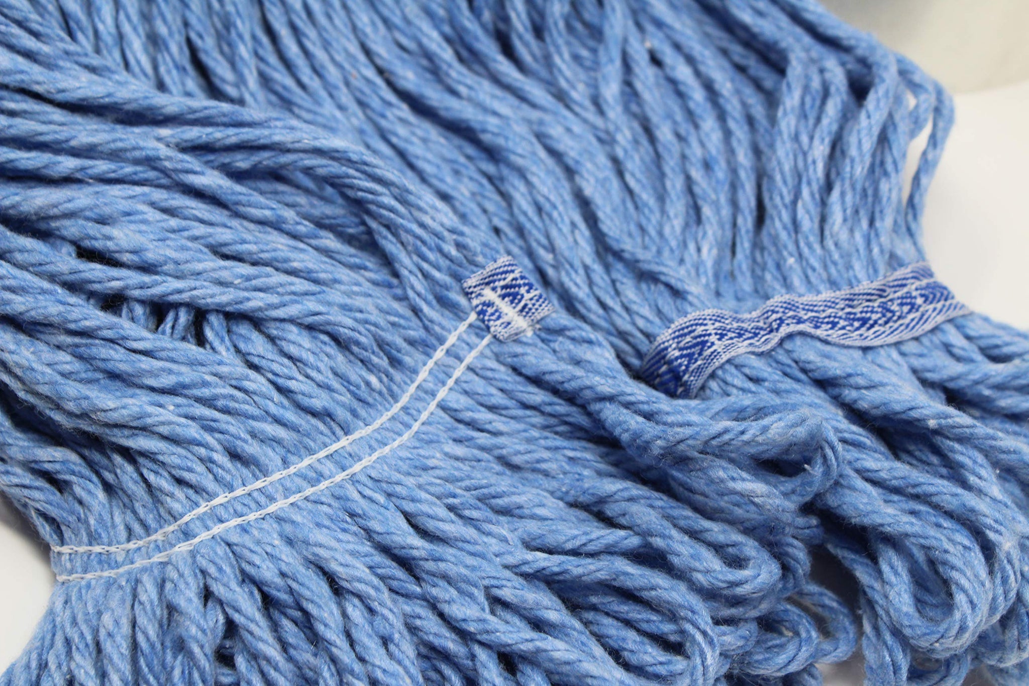 Turkey Creek Essentials Mop Heads Commercial Grade USA Made Looped End Heavy Duty Large Mop Head of Blue 4-Ply Synthetic Yarn Industrial Wet Mop Head