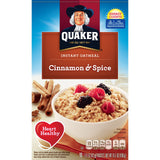 Quaker Instant Oatmeal Cinnamon & Spice, 10-Count Boxes (Pack of 4)