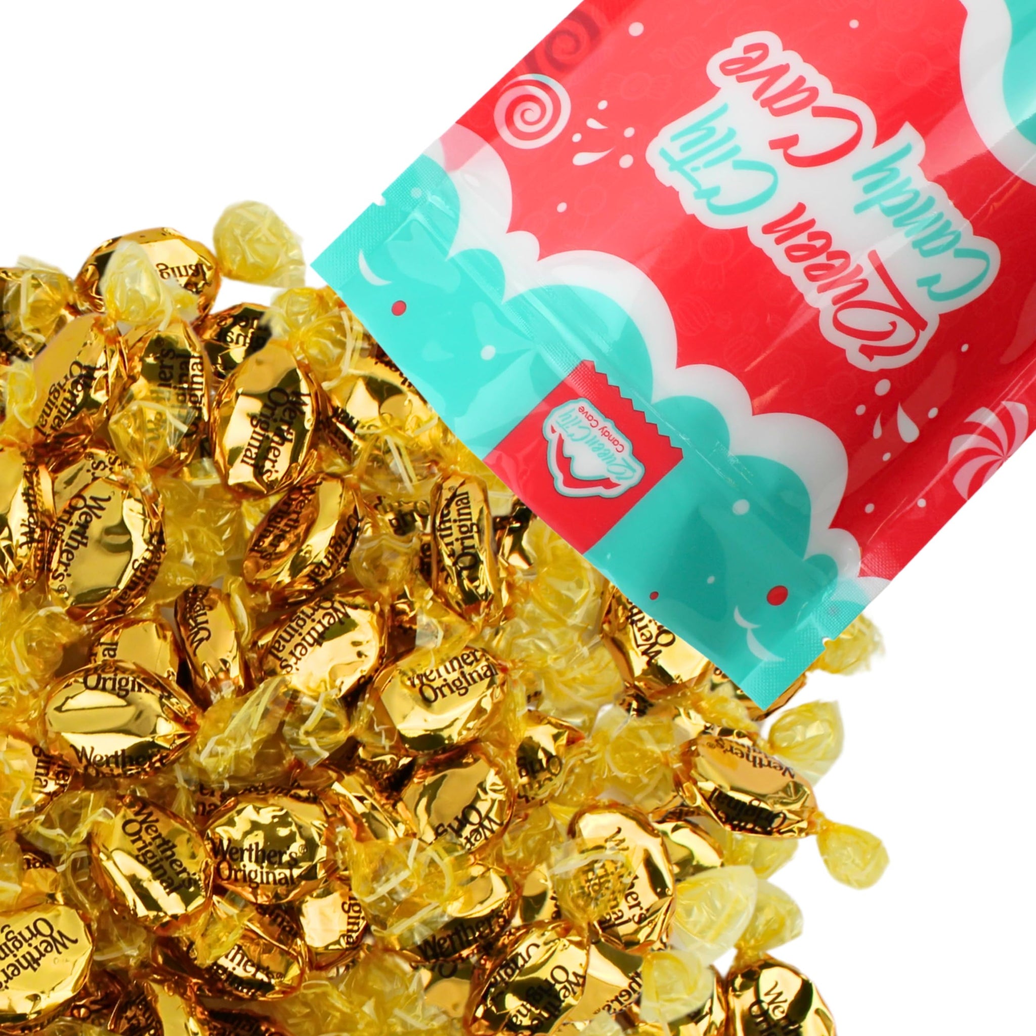 Traditional Butter Caramel Hard Candy Bulk - Werther Original Creamy Caramel Hard Candies, by Queen City Candy Cave (1 Pound)