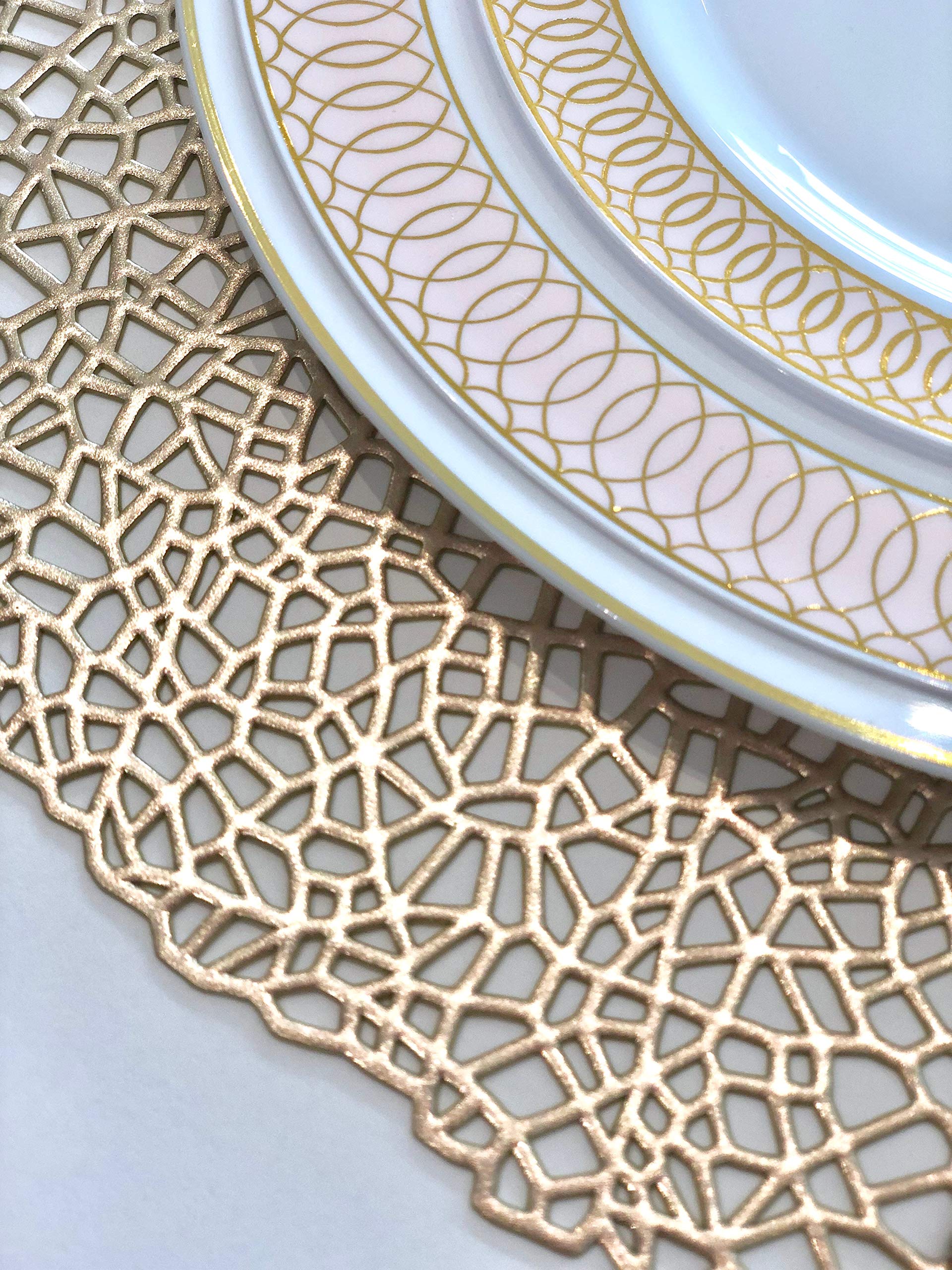 " OCCASIONS " 120 Plates Pack,(60 Guests) Premium Premium Wedding Party Disposable Plastic Plates Set -60 x 10'' Dinner + 60 x 7.5'' Salad/Dessert