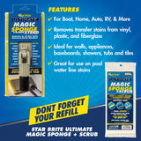 STAR BRITE Ultimate Magic Sponge + Scrub XTEND - Dual Articulating Flex Head, Ideal for Pool, Spa, RV, Boat, and Home, Connects to Extend-A-Brush
