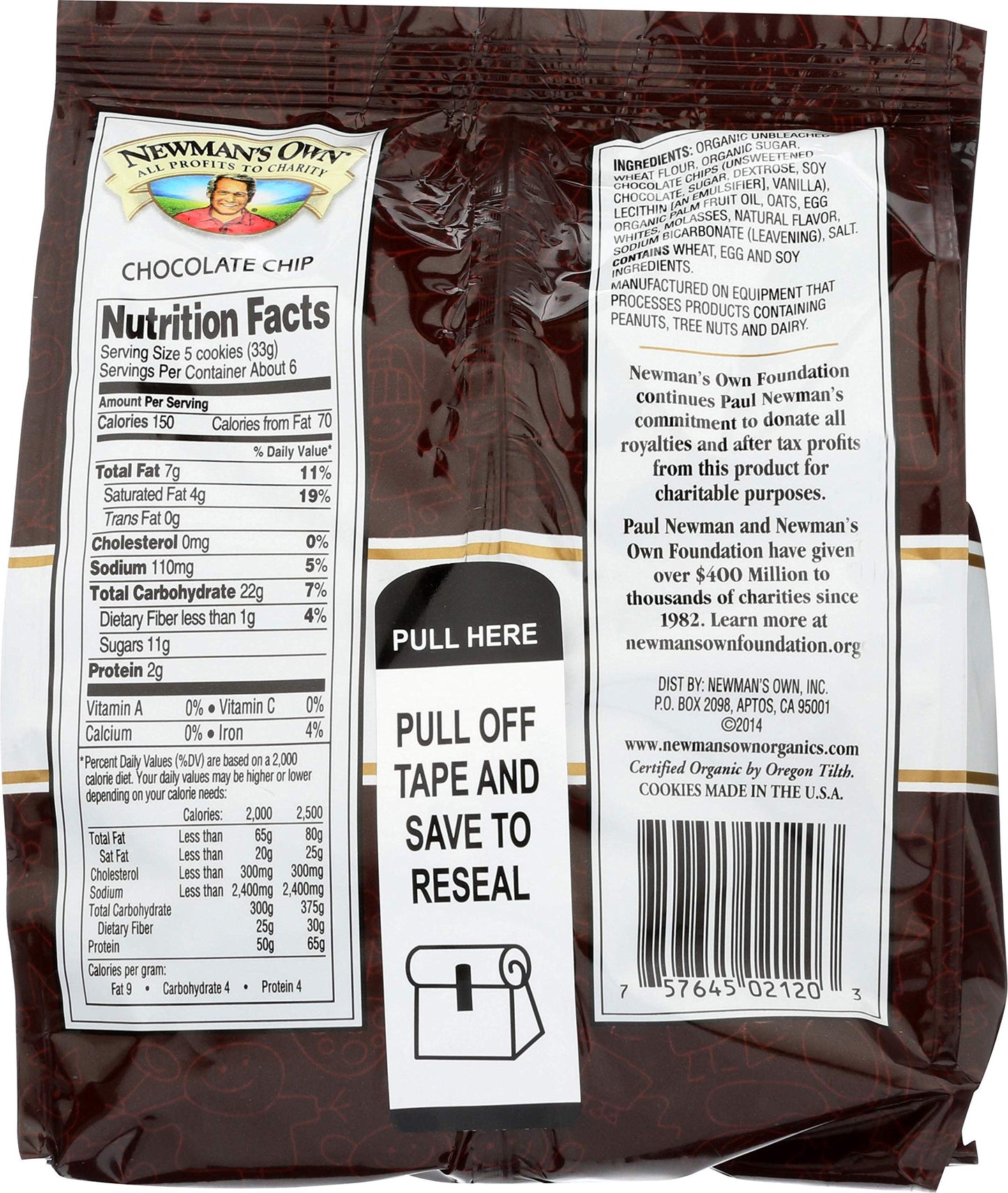 Newman's Own Family Recipe Cookies, Chocolate Chip, 7 Ounce
