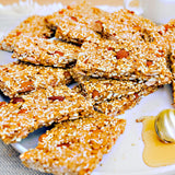 NY Spice Shop Honey Nut and Seed Snack Bar - 1 Pound Sesame Snacks Nuts & Seed Snaps Honey Candy with Almonds, Cashews & Sunflower Seeds - Healthy