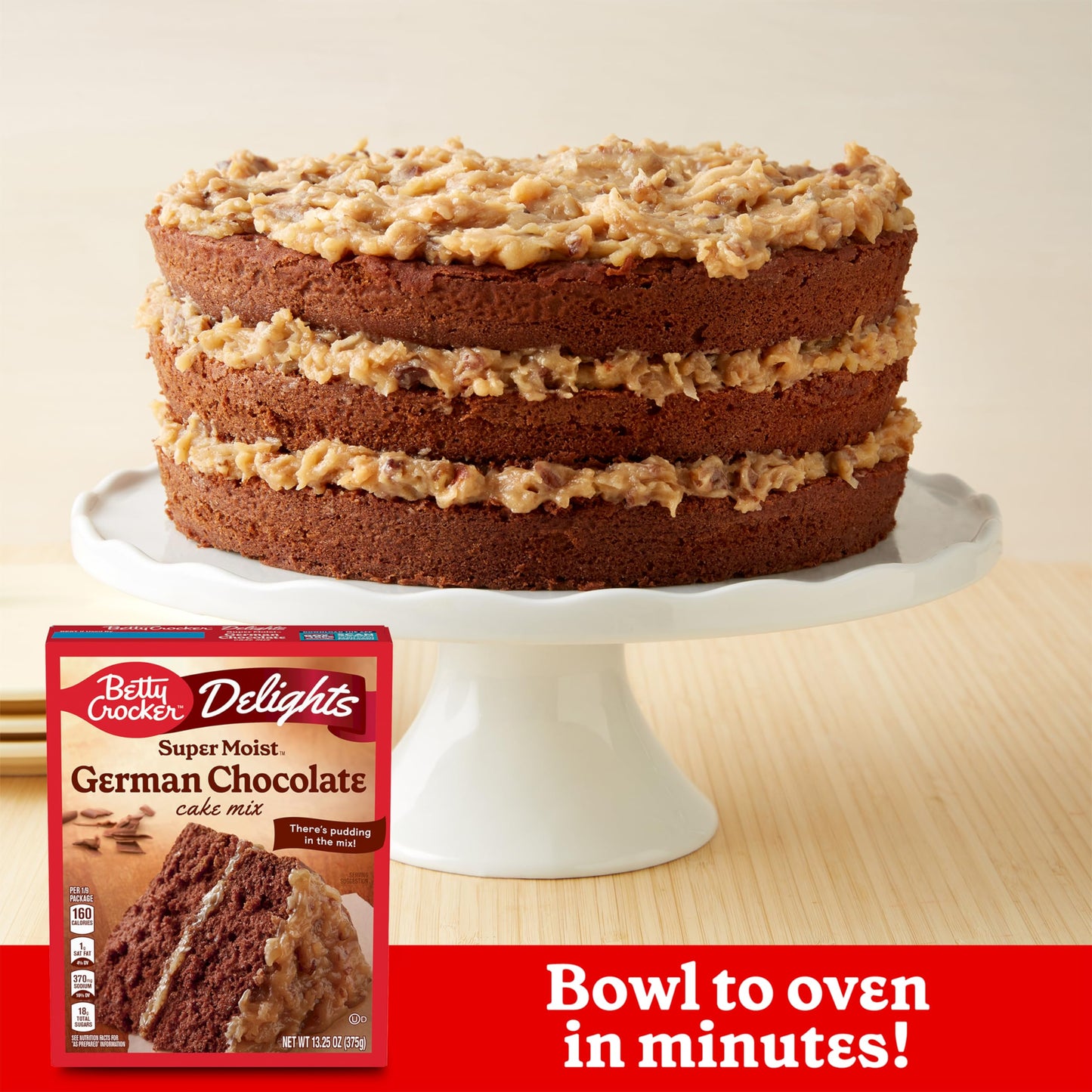 Betty Crocker Delights Super Moist German Chocolate Cake Mix (Pack of 2)
