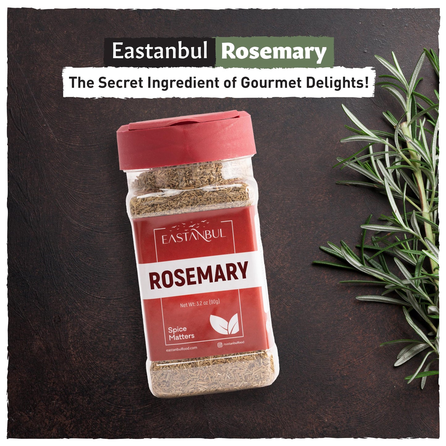 Eastanbul Rosemary Leaves 3.2oz, Dried Rosemary Seasoning, Natural, Freshly Picked Vegan Rosemary Herb, Rosemary Spice for Savory & Sweet Recipes