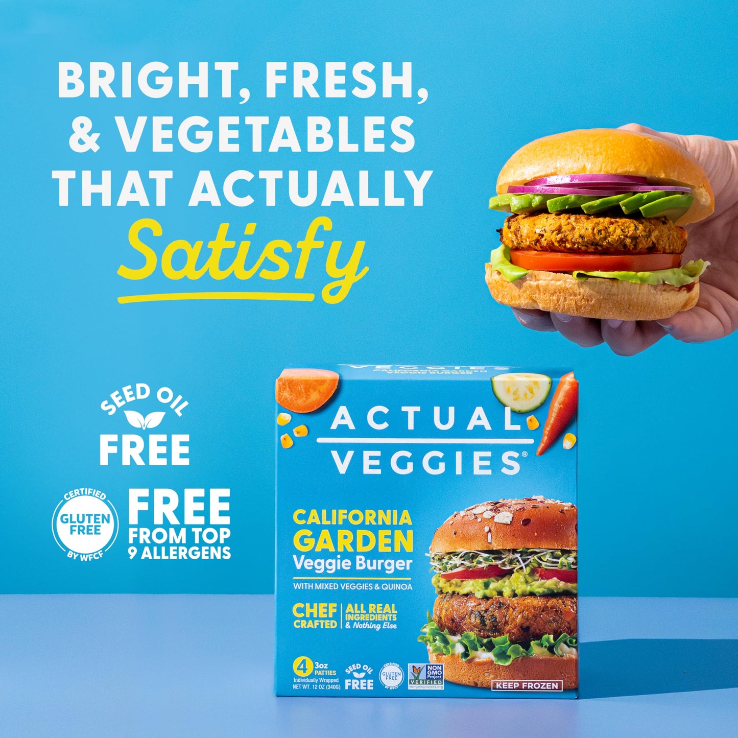Actual Veggies California Garden Veggie Burger, 12 Oz