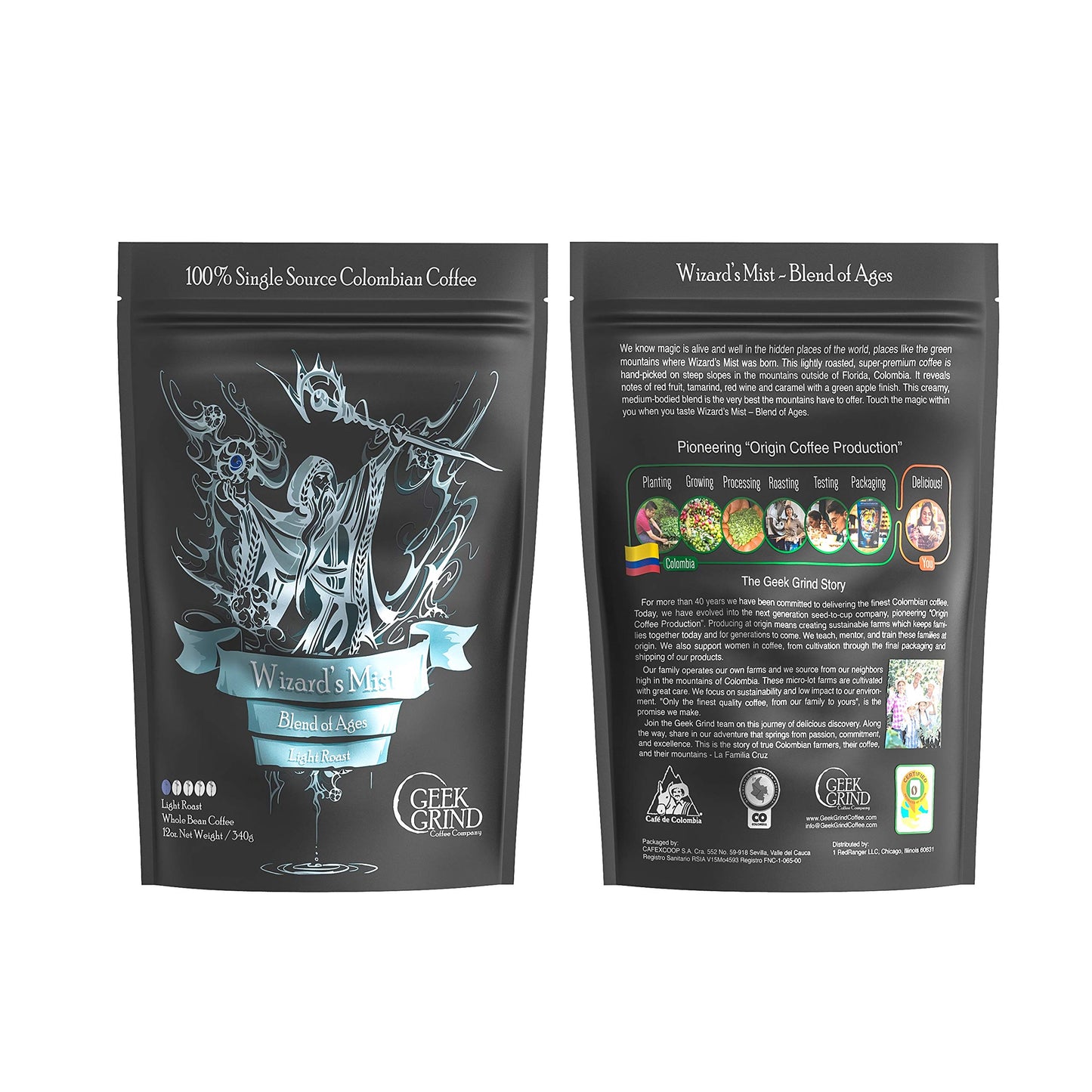 Geek Grind Wizard's Mist Roast Whole Bean Coffee - 12oz Bag