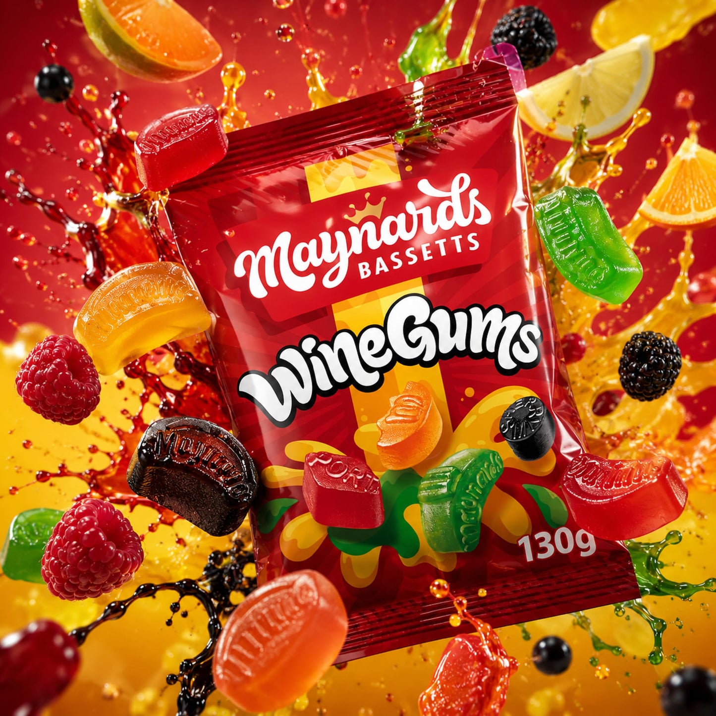 Maynards Wine Gums Bag 130g (Pack of 2)