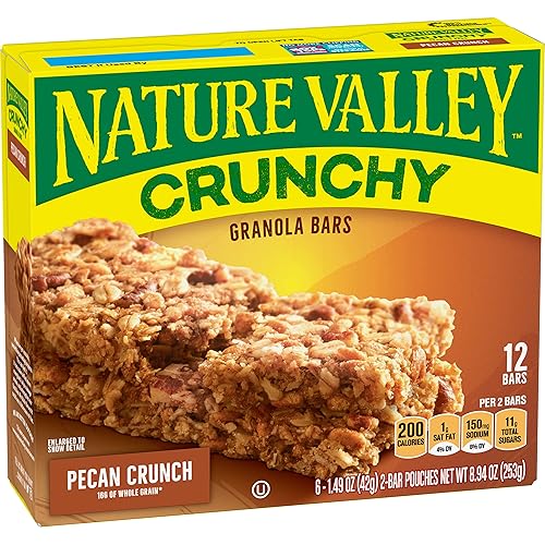 Nature Valley Granola Bars, Chrunchy, Pecan Crunch, 8.94 oz.