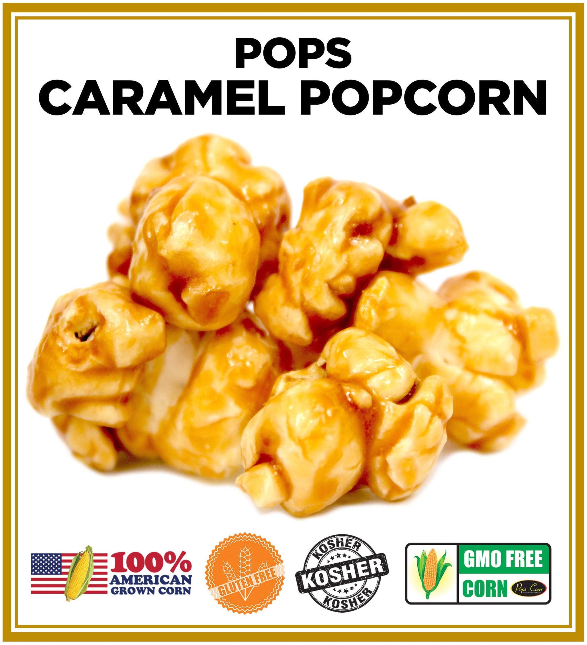 Gourmet Caramel Popcorn-Pops Corn® - 1.5lbs Fresh Small Batch Caramel Corn - Gluten-Free Gourmet Popcorn- Perfect for Gifts, Parties & Movie Nights.