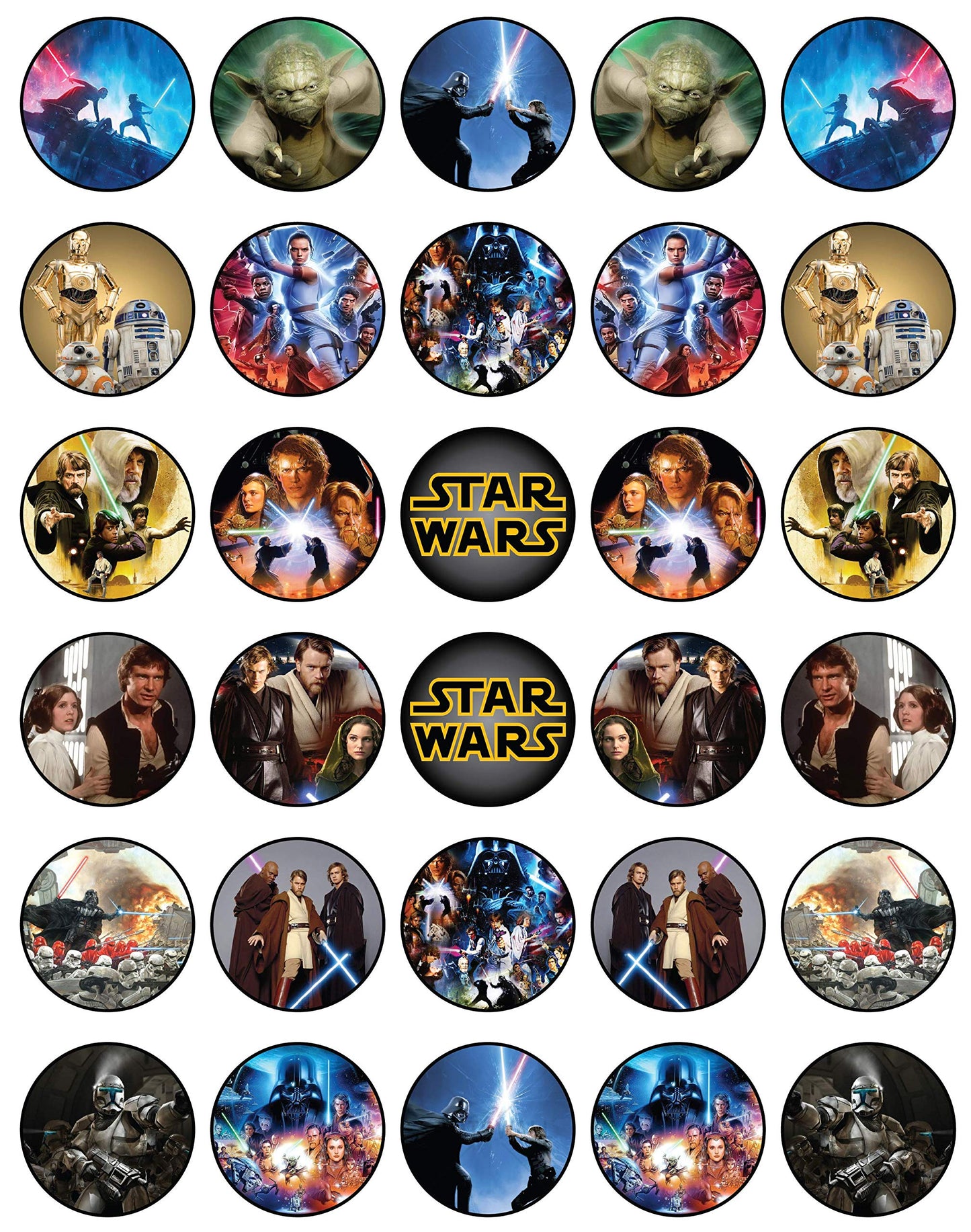 30 x Edible Cupcake Toppers - Galactic Adventure Inspired Collection of Edible Cake Decorations | Uncut Edible on Wafer Sheet