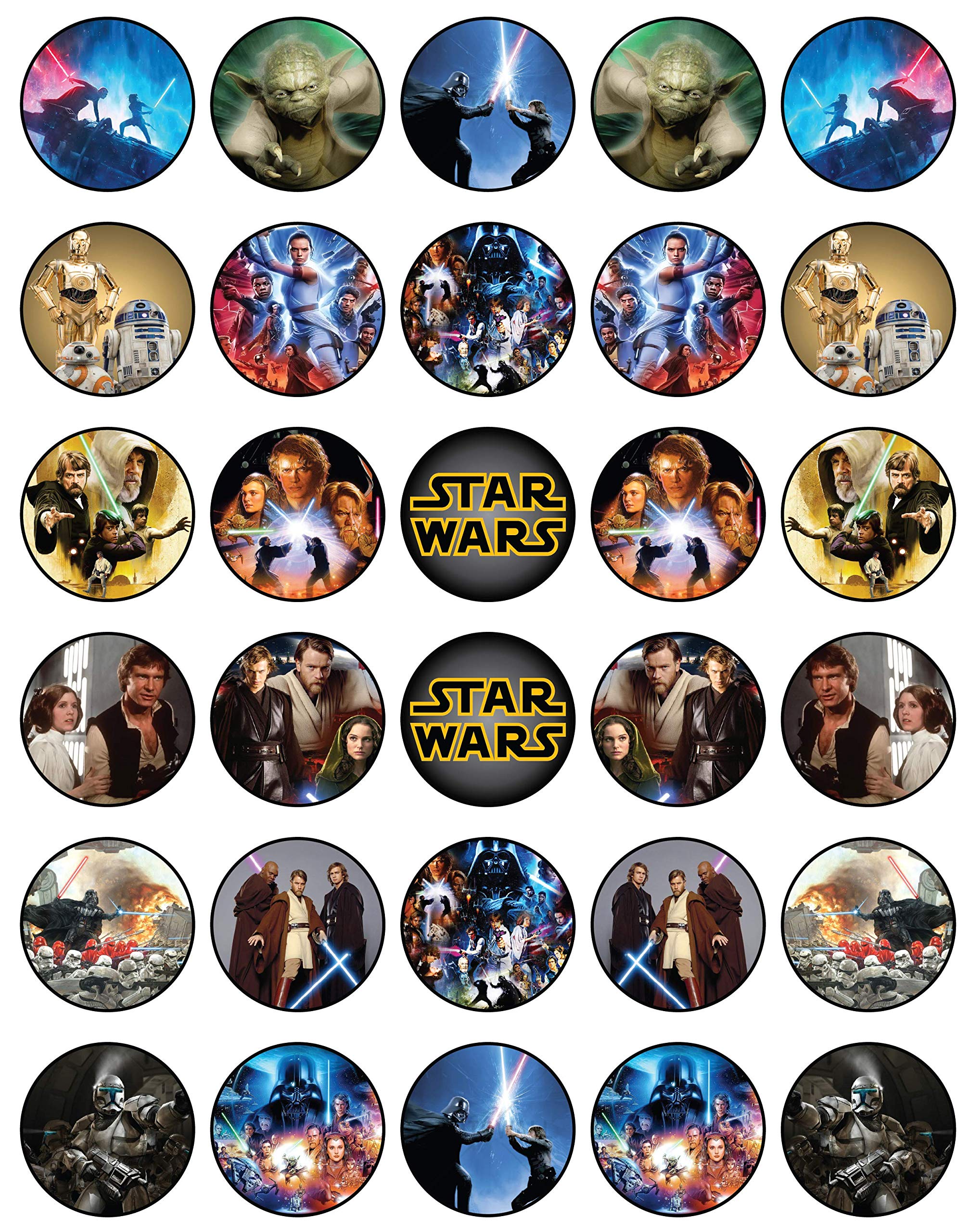 30 x Edible Cupcake Toppers - Galactic Adventure Inspired Collection of Edible Cake Decorations | Uncut Edible on Wafer Sheet
