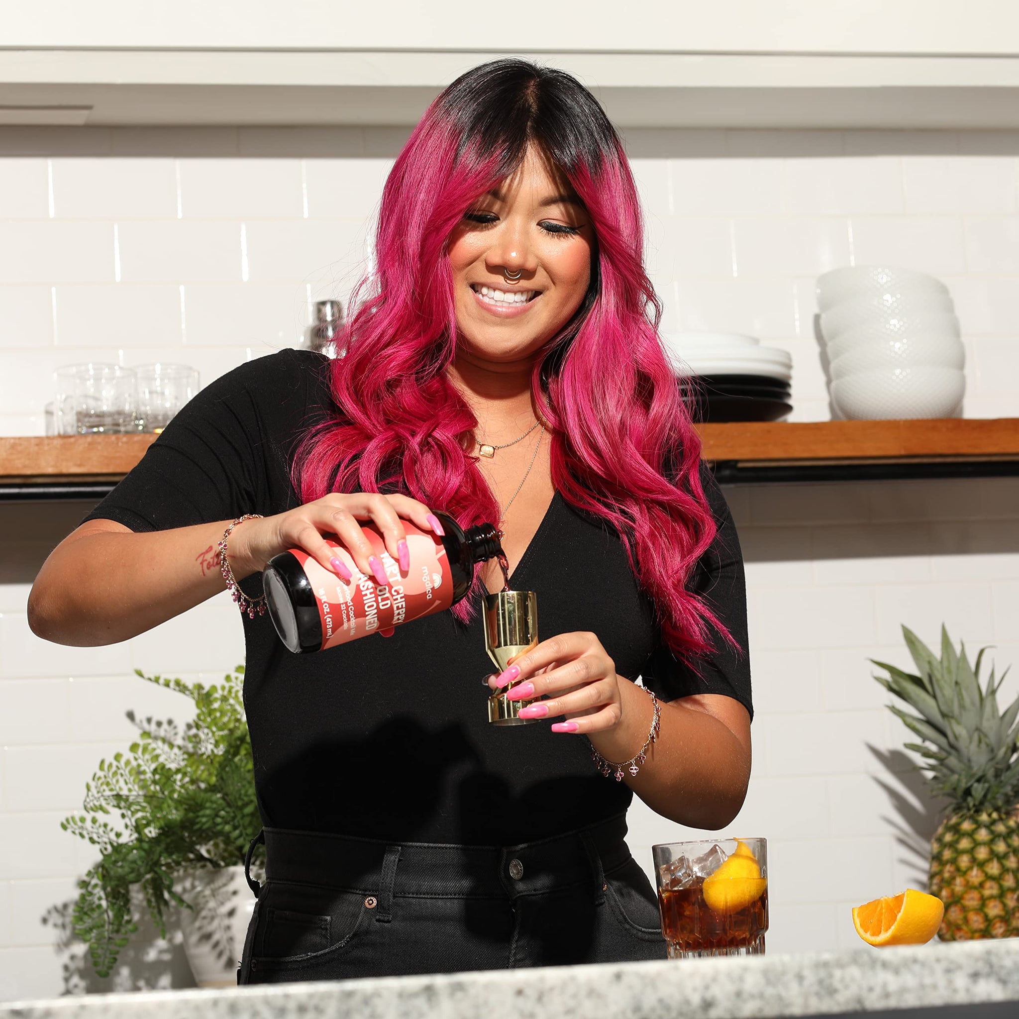 Modica Spiced Cherry Old Fashioned - Premium Non-Alcoholic Cocktail & Mocktail Mixer (32 Servings) Created by Award-Winning Mixologist
