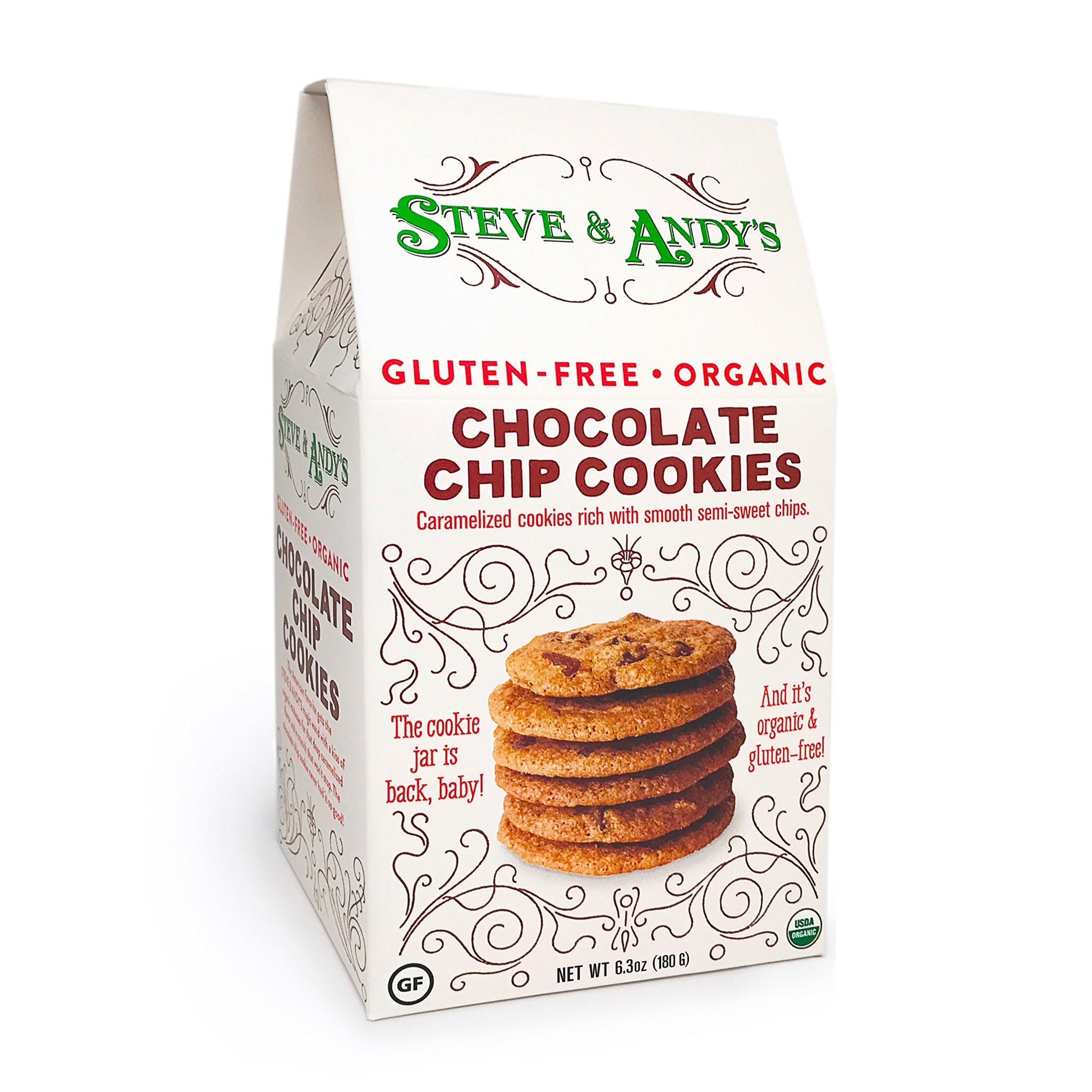 Steve & Andy's, Cookies Chocolate Chip Organic, 6.3 Ounce
