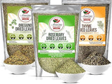 Rosemary, Thyme and Oregano (3-Pack), All Natural, Whole Leaf, Non-GMO, Dried Herb Variety Pack, Use For Seasoning Meats, Sauces, Soups
