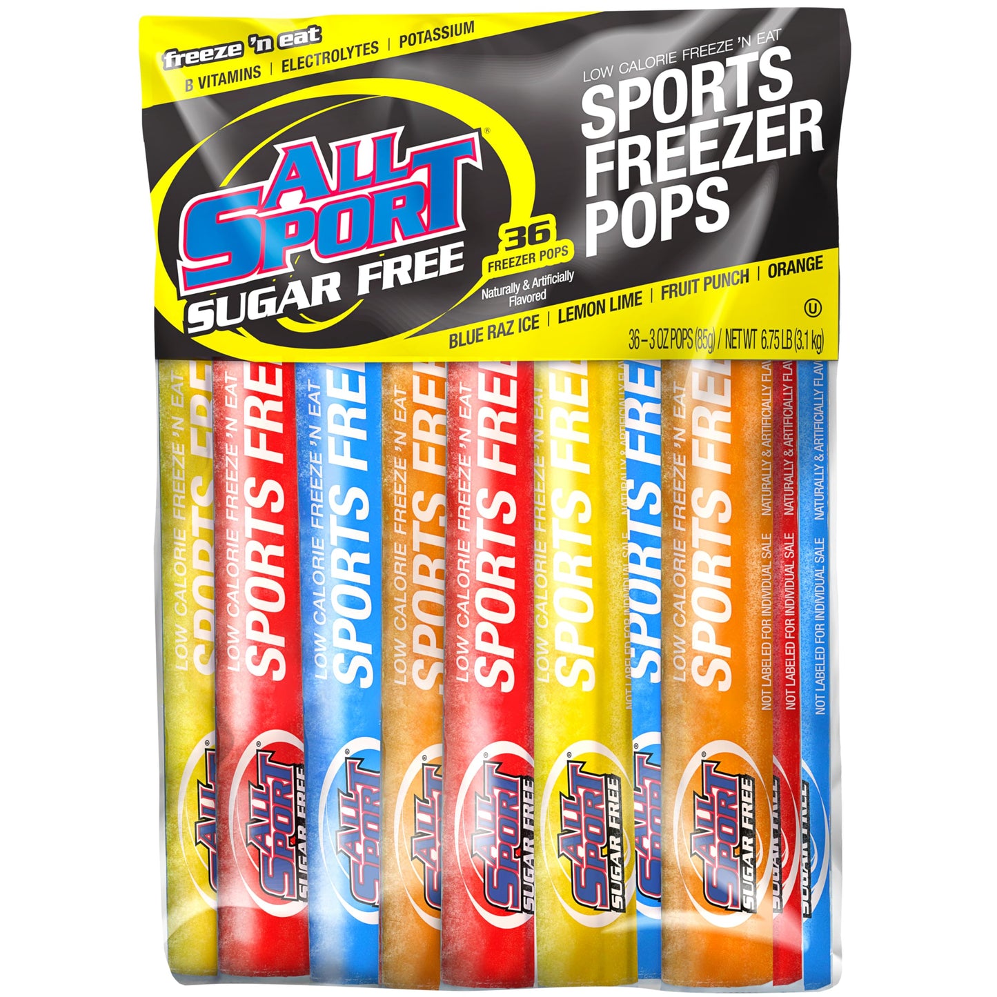 All Sport Zero All Sport Hydration Freezer Pops, 36 CT (Variety Pack (Sugar-Free)) 36 Count (Pack of 1)